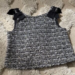 Janie and Jack Black and White Tweed Top
